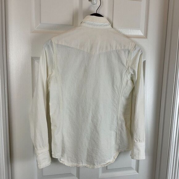 Rag And Bone Corbet Button Up Jean Shirt XS Vintage White Pearl Snaps Western N1 - Picture 5 of 12